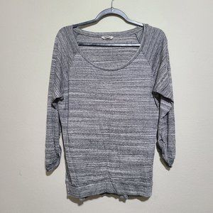 Aritzia TNA Heathered Long Sleeve Scoop Neck Top Size M Gray